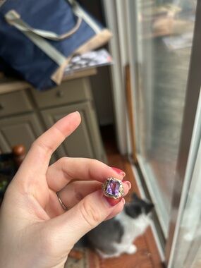 Amethyst Vintage Engagement Ring